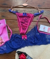 Conjunto Bicolor Azul escuro e Pink