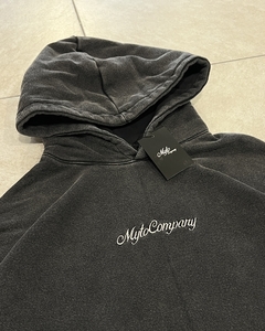 BLACK WASHED BASIC HOODIE - comprar online