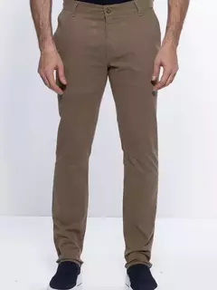 Calça Slim Masculina em Algodão Elastano DLZ Cappuccino