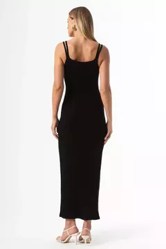 Vestido de Alça Ribana Canelada Preto na internet
