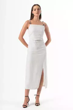 Vestido Maxi de Alça Listrado