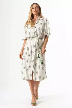 Vestido Midi Manga Curta Sly na internet