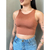 Cropped Regata Suplex Duplo Básico Feminino Verão Liso