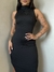 Vestido Midi Canelado Feminino Tubinho Gola Alta Longo Casual - comprar online