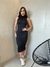 Vestido Midi Canelado Feminino Tubinho Gola Alta Longo Casual