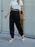 Calça Feminina Alfaiataria Modelagem Cenoura Cintura Alta