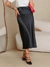 Saia Feminina Cetim Cintura Alta Midi Casual