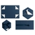 Caixa Dobrável com Fita de Cetim Azul PP 20x18,2x8cm na internet