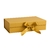 Caixa Dobrável com Fita de Cetim Dourada PP 20x18,2x8cm