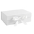 Caixa Dobrável com Fita de Cetim Branca PP 20x18,2x8cm