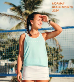 Regata Feminina Nadador Faixa Lateral Beach MORMAII - Azul Claro - comprar online