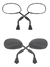 Kit X2 Espejos De Moto Universal Ovalado Negro 10 Mm Tdm