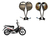 Kit X2 Espejos Cromados Con Luz De Giro Zanella Zb 100 Tdm