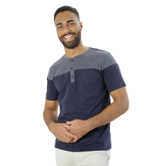 Camiseta Henley Recortes