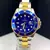 1ª Linha Rolex Submariner - prata, dourado e azul - Pulseira de aço - Á PROVA D'ÁGUA