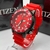 1 Linha Diamante Eco-Drive - Vermelho - Pulseira de borracha - À PROVA D'ÁGUA 
