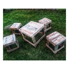 MESA + 4 BANQUETAS bajas - comprar online