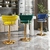 Image of Silla de Bar de Terciopelo Asiento Giratorio con Respaldo Tejido