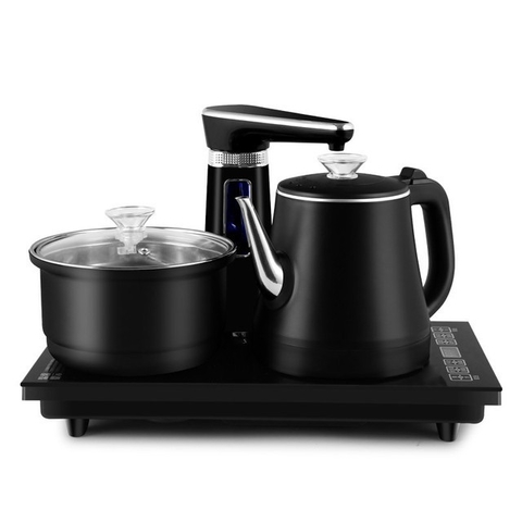 Hervidor de agua eléctrico para el hogar, tetera de acero inoxidable con bomba automática de agua y función de apagado automático,