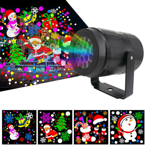 Proyector de luz de Navidad con 16 patrones de diapositivas LED