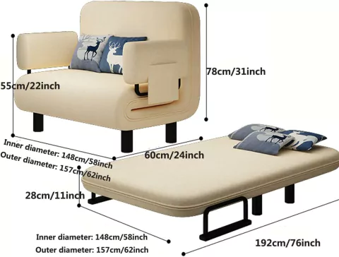 3-in-1 convertible folding sofa bed on internet