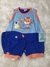 BANHO DE SOL AZUL COM BONE TAM M (3 a 6MESES) 3352
