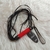 CHICOTE COURO CABO PELUCIA VERMELHO 40CM 9 TIRAS