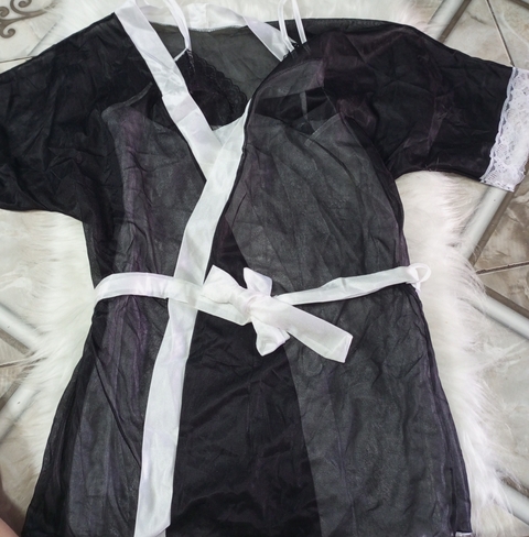 ROBE/CAMISOLA PRETO BRANCO TAM M - comprar online