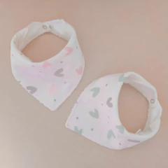 Babero bandana de toalla y tusor estampado CORAZONES - comprar online