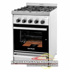 Cocina mini 4 hornallas visor c/parrilla y reja fundición - Sol Real