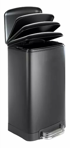 Cesto de acero negro rectangular 12 lts. - Vonne - comprar online