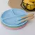 KIT TALHERES EM SILICONE E BAMBU AZUL - Olly Baby E Kids