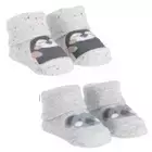 KIT MEIA C/2 PARES RN UNISSEX PIMPOLHO CINZA PINGUIM/CINZA C