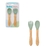 KIT TALHERES EM SILICONE E BAMBU VERDE