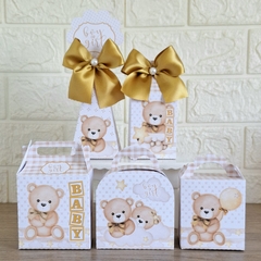 Kit Chá Revelação Ursinho Neutro dourado - comprar online
