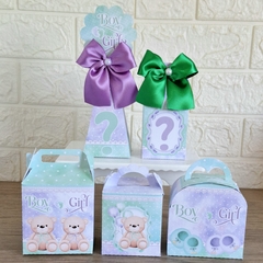 Kit Chá Revelação Ursinho Lilás e verde - comprar online