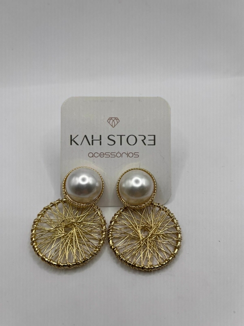 Brinco Perola com Ouro