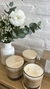 VELA VASO CRISTAL con tapa de madera - En Blanco