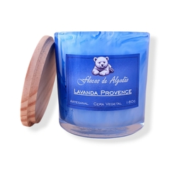 Vela Aromática - Lavanda de Provence com Pavio de Madeira 180g - Flocos de Algodão - Flocos de Algodão