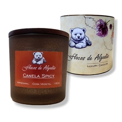 Vela Aromática - Canela Spicy com Pavio de Madeira 180g - Flocos de Algodão na internet