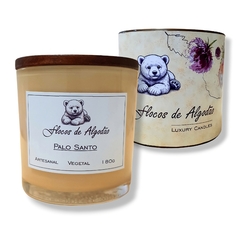 Vela Aromática - Palo Santo 180g - Flocos de Algodão - Flocos de Algodão