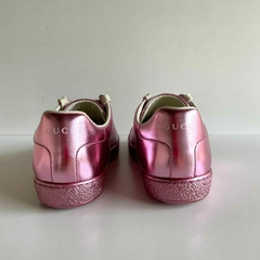 Tênis Gucci Ace Metalizado Rosa - loja online