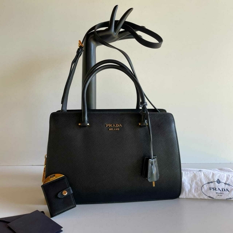 Bolsa Prada Saffiano Satchel Tote Preta