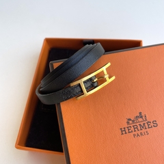 Pulseira Hermès Behapi Double Tour Preta