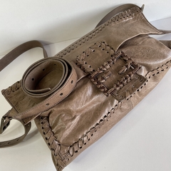 Fendi Baguette Whipstitch Maxi Marrom - Vai Vem no Closet