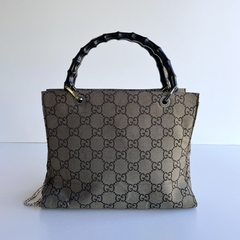 Gucci Bamboo GG Monograma Tote - Vai Vem no Closet