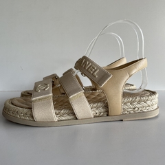 Sandália Papete Chanel Bege - Vai Vem no Closet