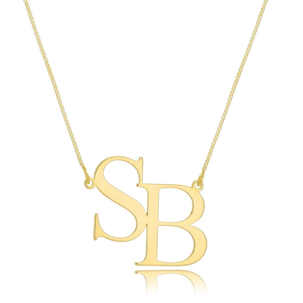 Colar Monograma Personalizado de Letra inicial Semijoia