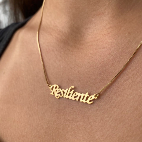 Colar personalizado de nome Simples banho ouro 18K - comprar online