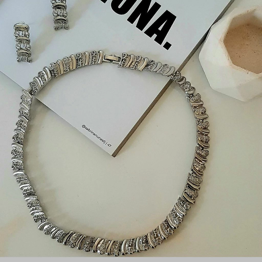 Conjunto de choker e Brinco Prsata Liene hipoalergenico